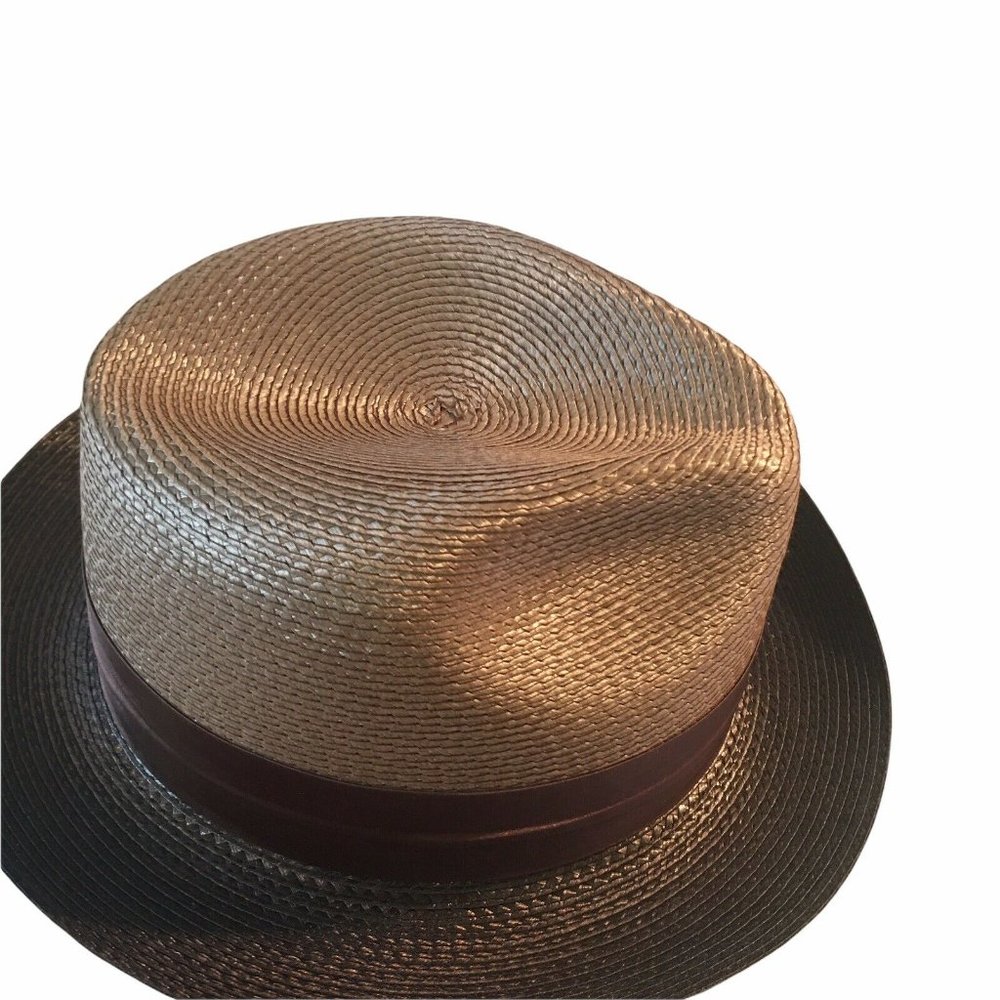 Dobbs Fifth Avenue Mens Fedora Hat Woven Brown - Picture 4 of 7